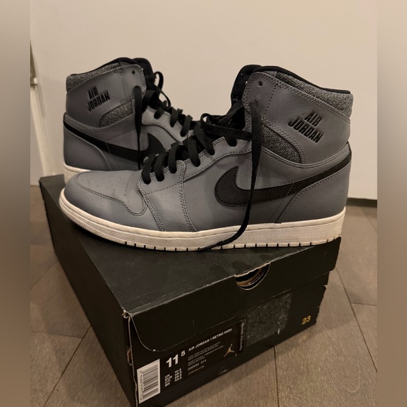 Jordan Other - Air Jordan Men's 1 Retro Hugh Top Black and Gray Sneakers